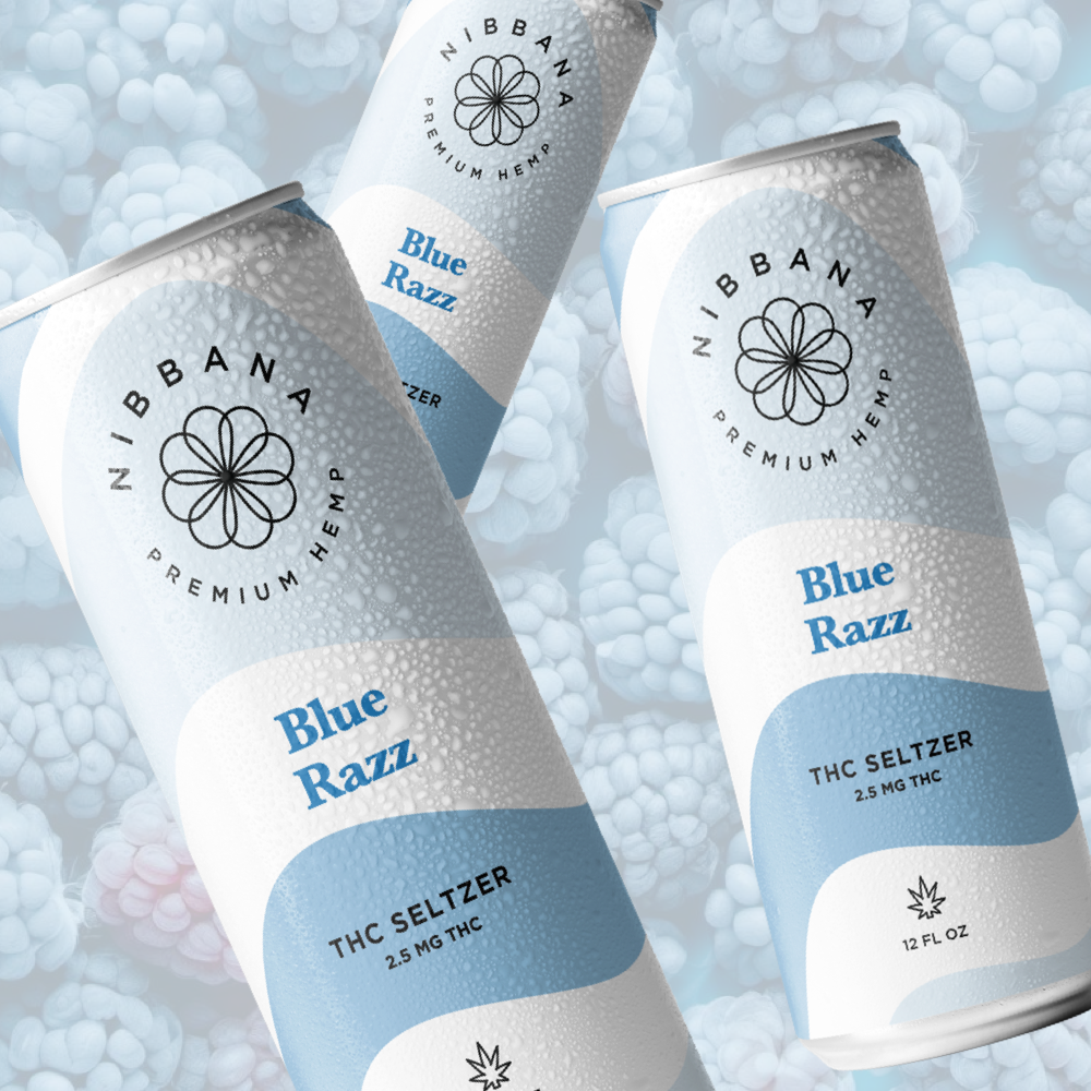 Blue Razz THC Seltzer 4-Pack | Microdose Delta-9 Drink | Nibbana