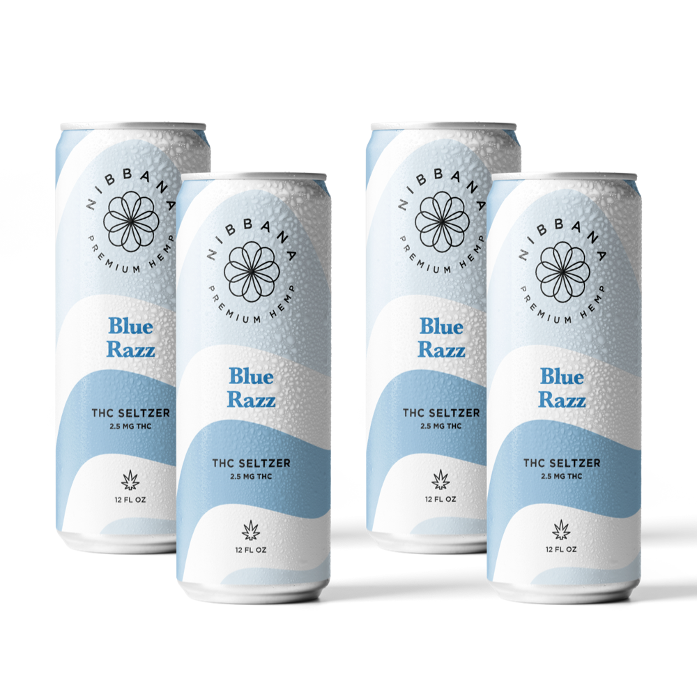 Blue Razz THC Seltzer 4-Pack | Microdose Delta-9 Drink | Nibbana